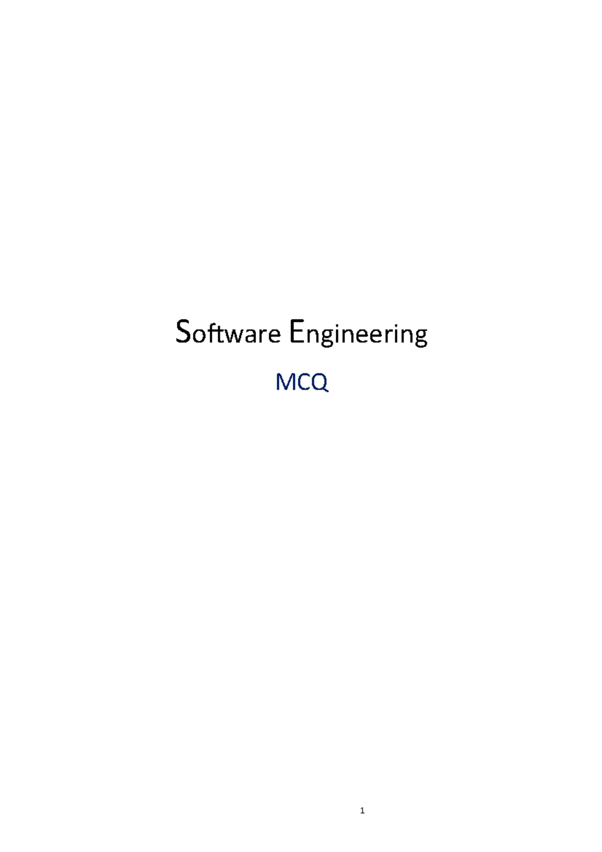 Software Engineering - MCQ - Software Engineering MCQ Select The Option ...