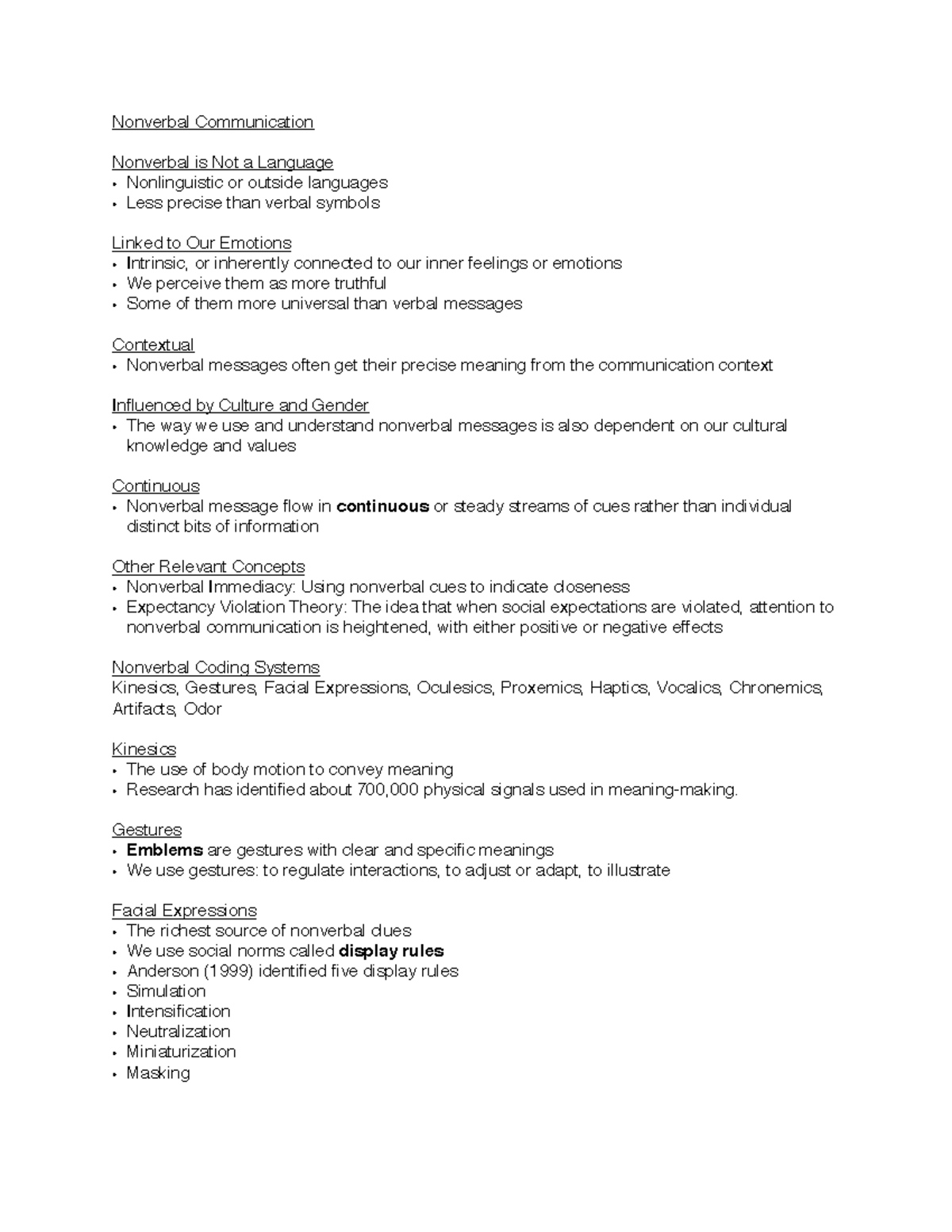 COM 101 Nonverbal Communication Week 5 - Nonverbal Communication ...