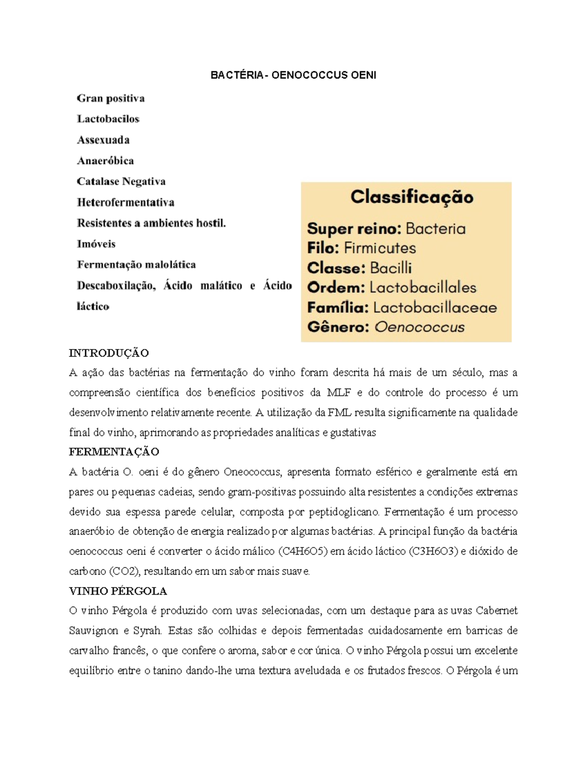Bactéria- Oenococcus OENI correto - BACTÉRIA- OENOCOCCUS OENI ...
