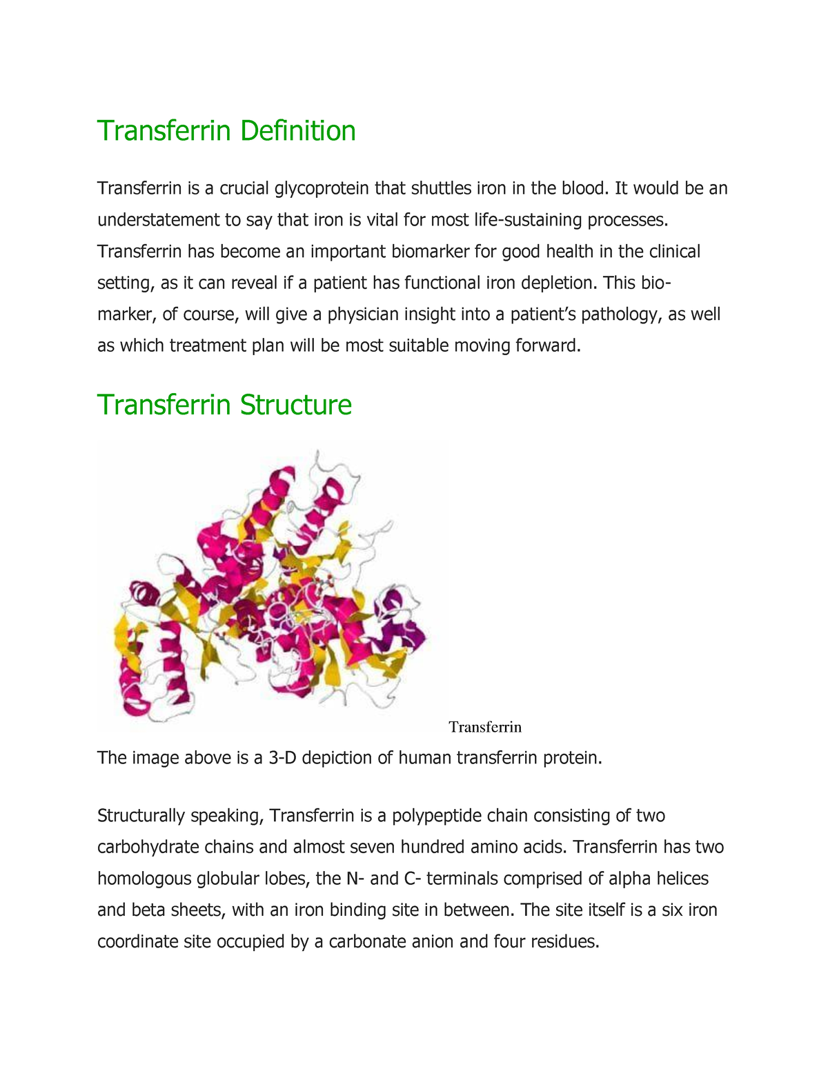 Transferrin Definition - Transferrin Definition Transferrin Is A ...