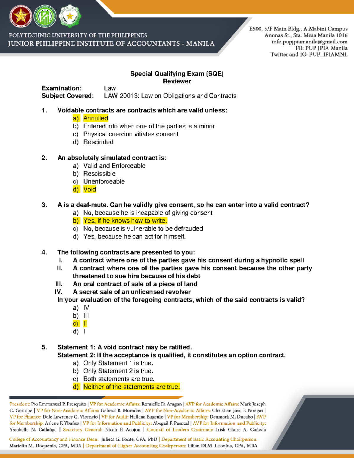 LAW SQE - nsnsksksnx - Special Qualifying Exam (SQE) Reviewer ...