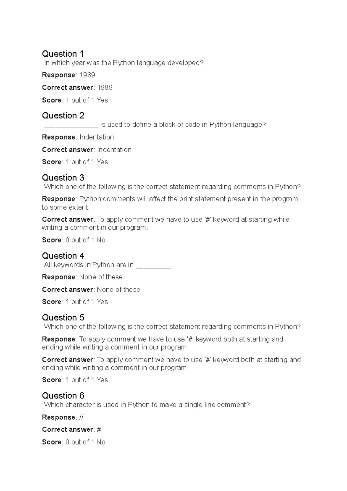 Pyton All MCQs - Python - Jain University - Question 1 In which year ...