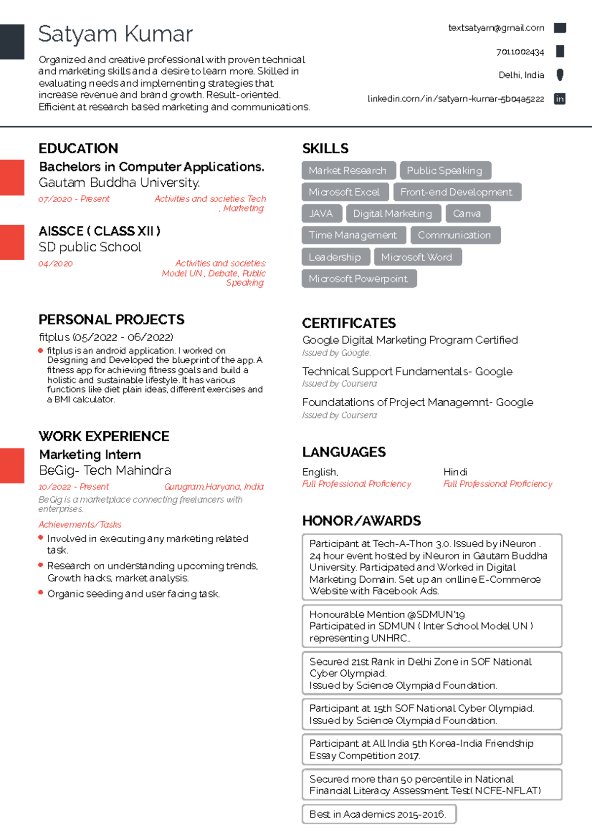 Resume Latest - Nice Book - A Good Book, In Theory - Satyam Kumar ...