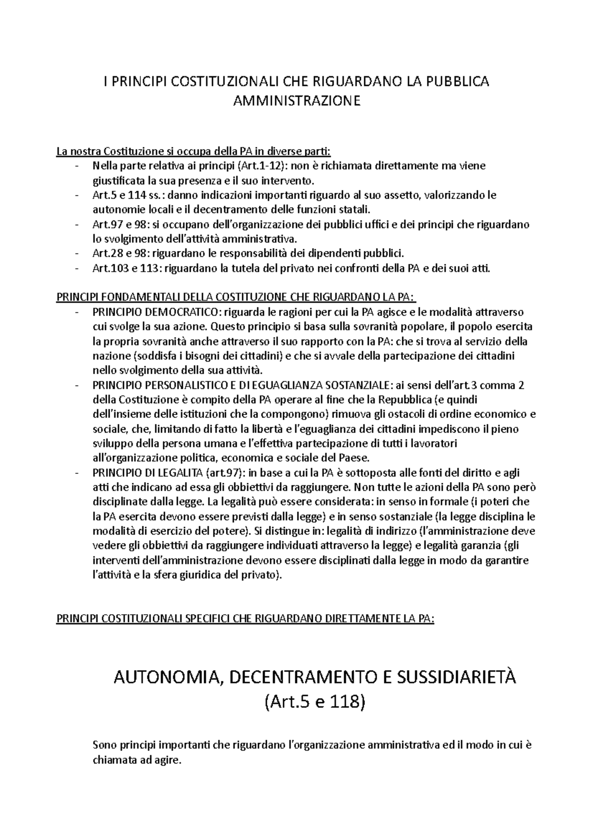 I Principi Della PA - I PRINCIPI COSTITUZIONALI CHE RIGUARDANO LA ...