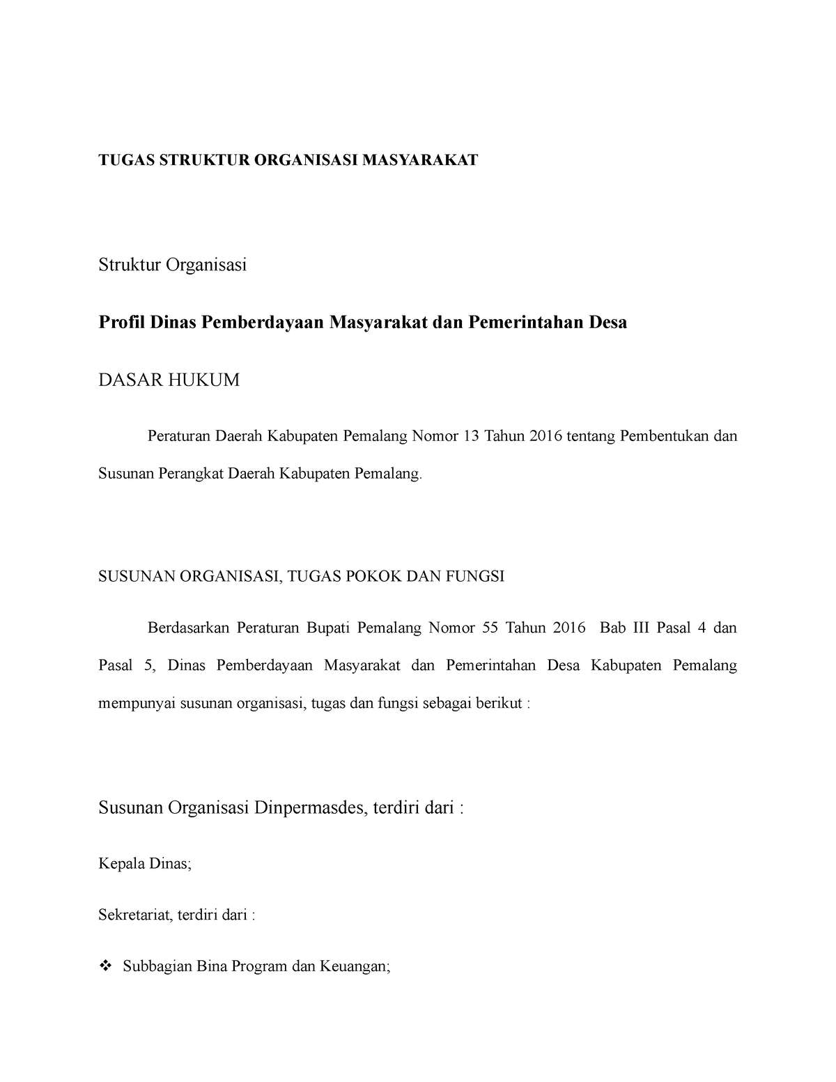 Struktur Organisasi B - TUGAS STRUKTUR ORGANISASI MASYARAKAT Struktur ...