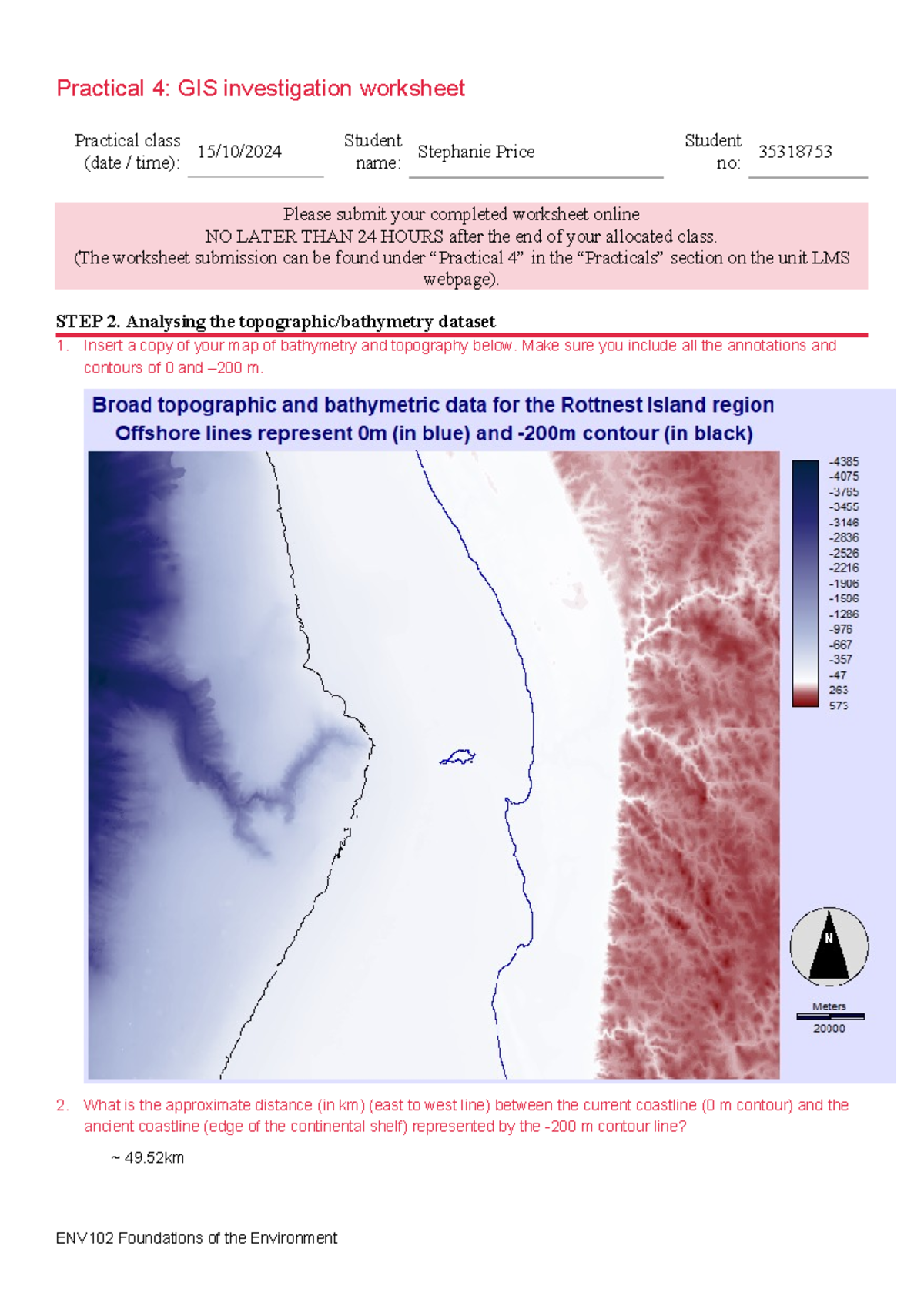 Prac 4 worksheet - GIS - Practical 4: GIS investigation worksheet ...