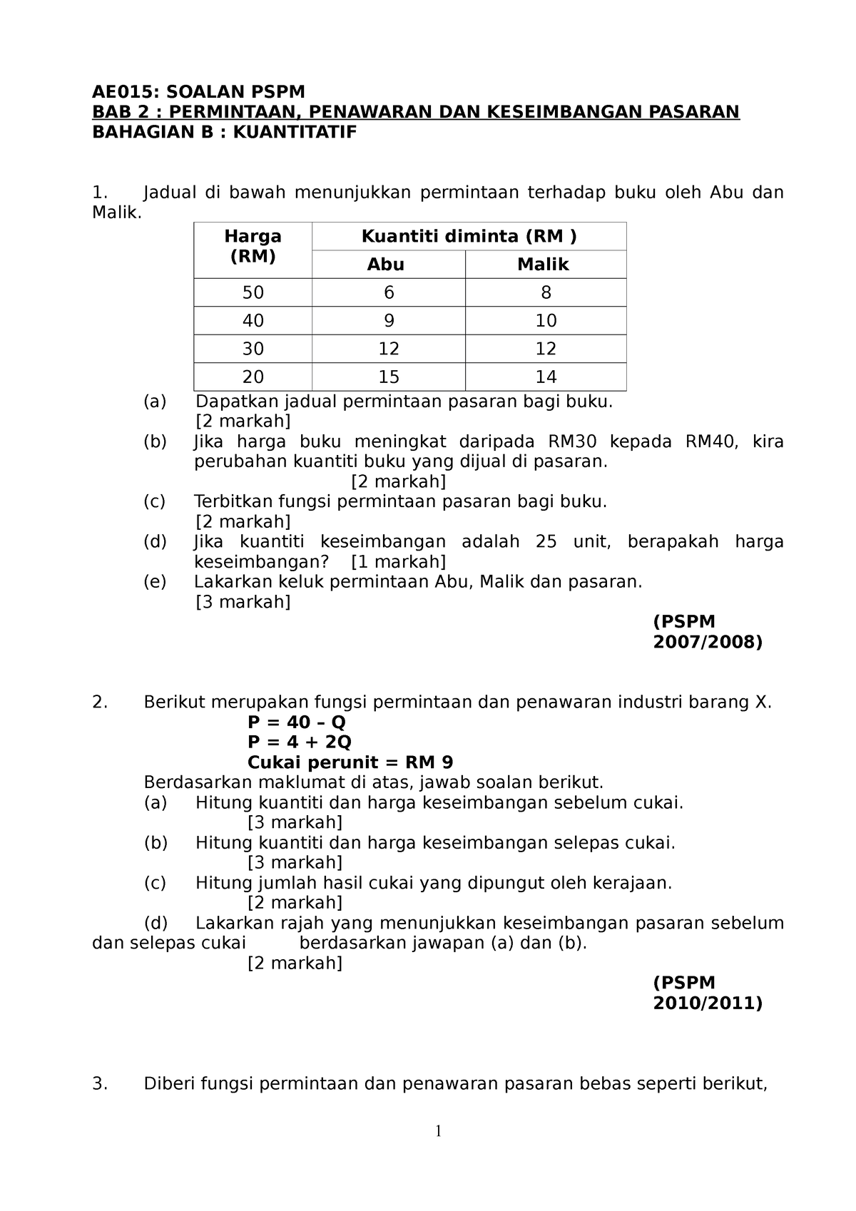 AE015 PSPM Wawa - Nzmxnz - AE015: SOALAN PSPM BAB 2 : PERMINTAAN ...