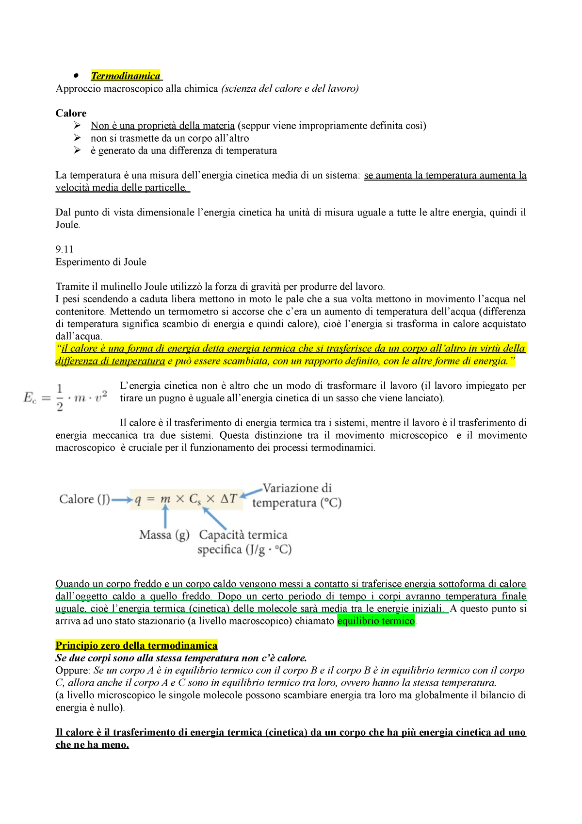 Termodinamica - Chimica Generale E Inorganica - Uniroma1 - Studocu