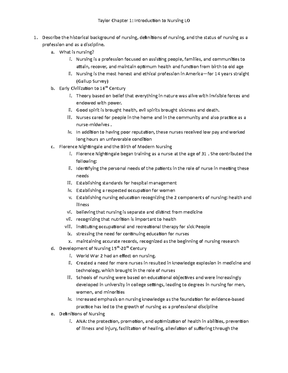 Taylor Chapter 1 - Lecture notes 1 - Describe the historical background ...