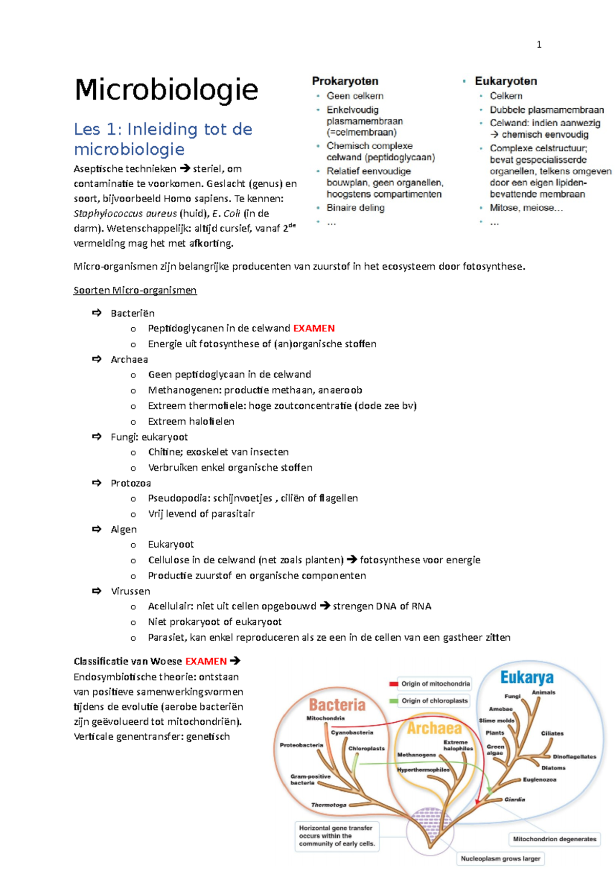 Microbiologie - Microbiologie Les 1: Inleiding Tot De Microbiologie ...