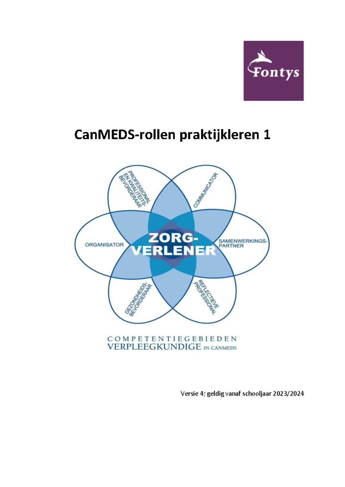 Competentiekaarten PL1 - CanMEDS-rollen Praktijkleren Versie 4 ; Geldig ...