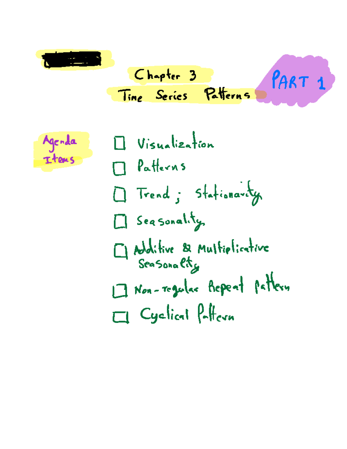 Chapter 3Note1 - 7119 Chapter 3 Time Series Patterns Agenda Items I ...