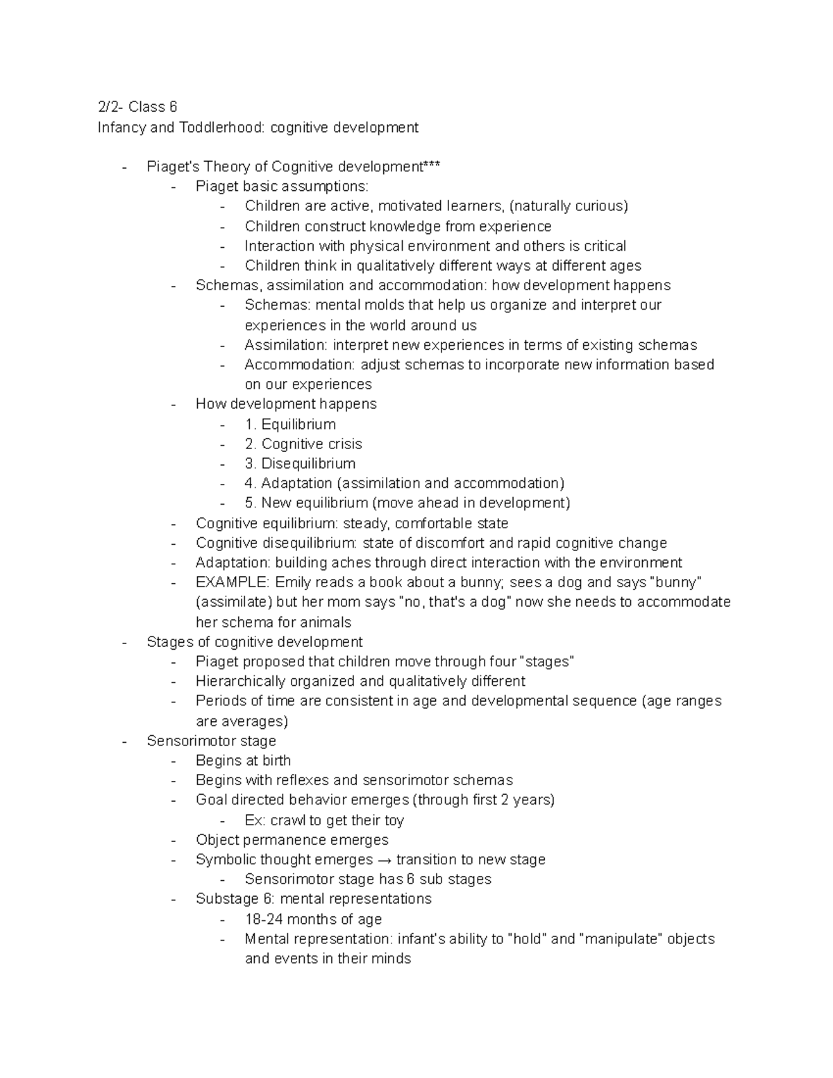 CAD 6 - Cognitive Development - 2/2- Class 6 Infancy and Toddlerhood ...