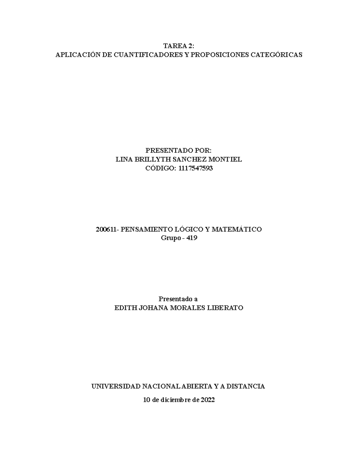 Ejercicio 2 Y 3 Unidad 2 - TAREA 2: APLICACIÓN DE CUANTIFICADORES Y ...