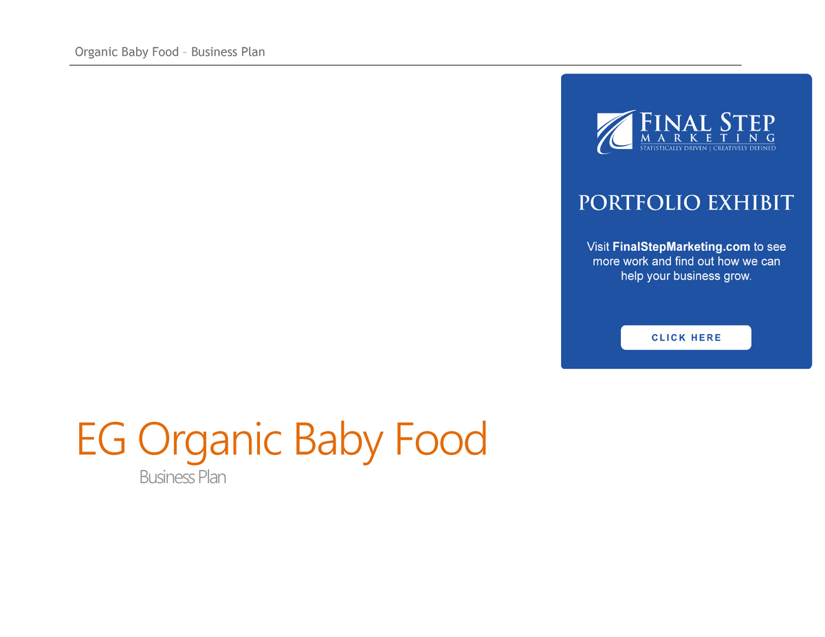 baby food business plan pdf