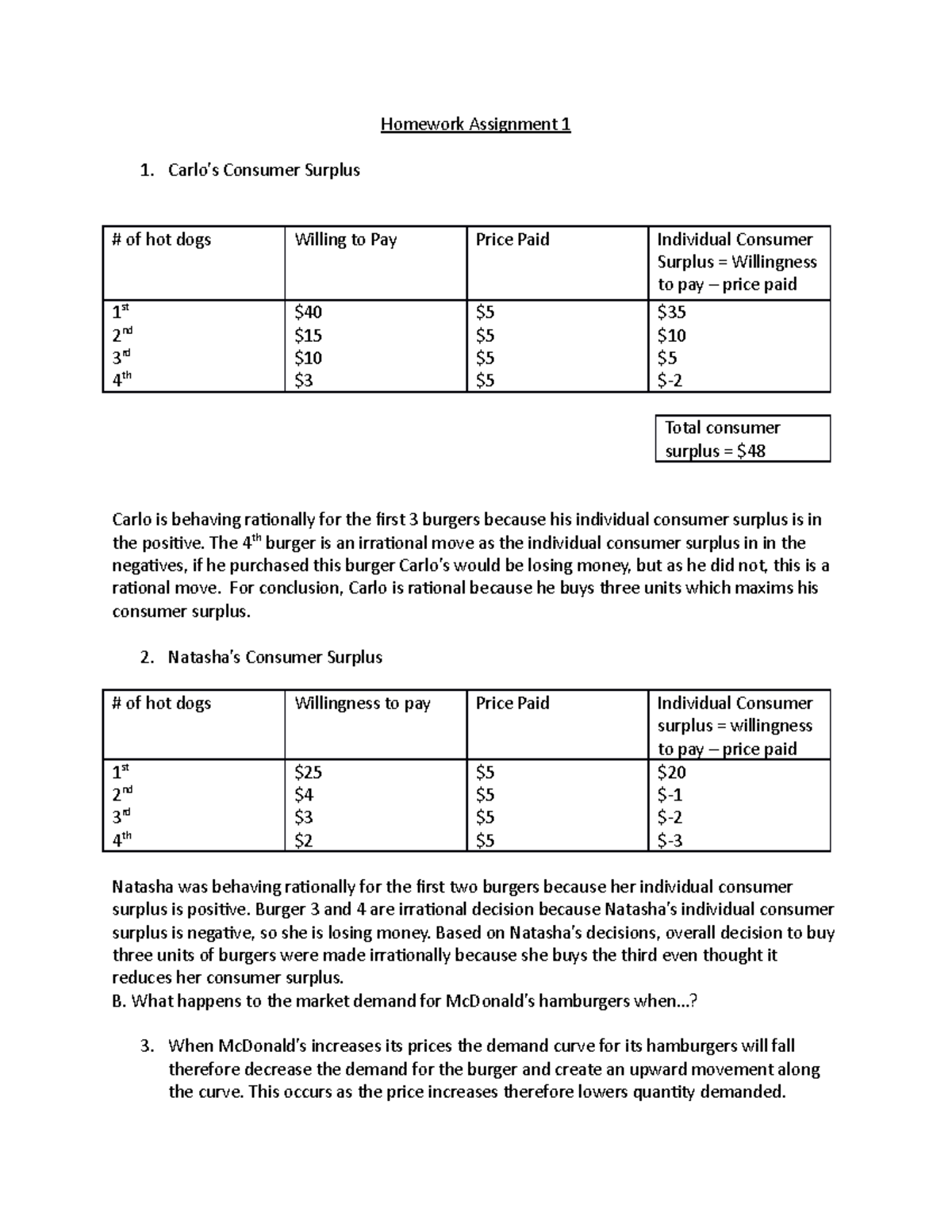 Econ120HW1 - ECON 120 Homework 1 - Principles Of Microeconomics ...