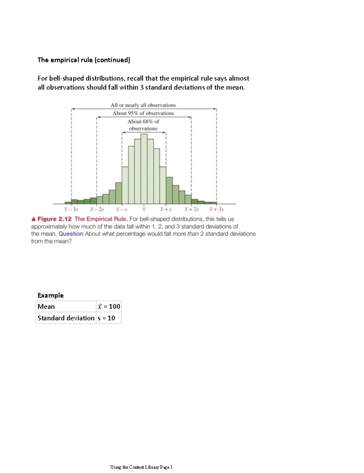 Week of Sep 14 - Jett - The empirical rule (continued) For bell-shaped ...