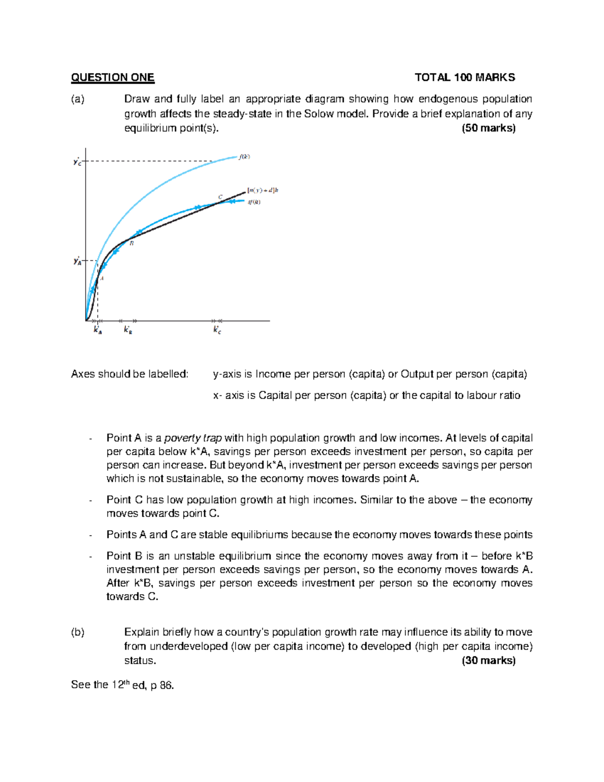 ECON201 2017 Main Q1 Q2 solution - QUESTION ONE TOTAL 100 MARKS (a ...