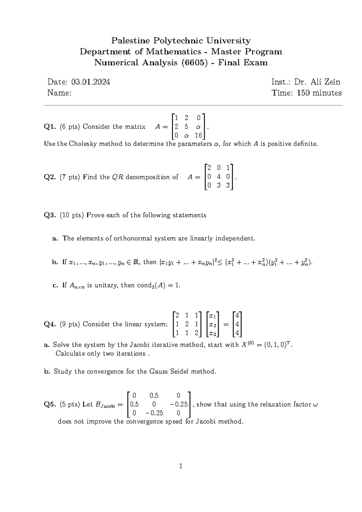 Final Numerical MSc 2023 - Palestine Polytechnic University Department ...