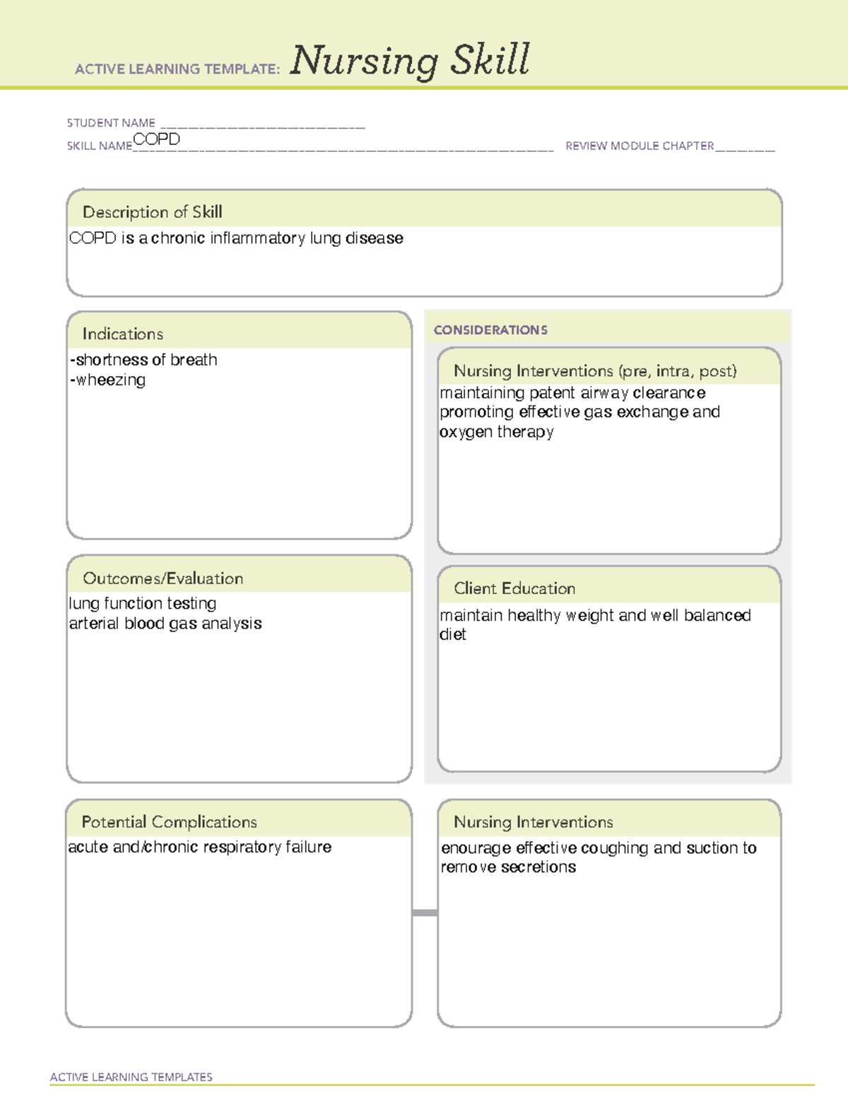 COPD active learning template - RN 200 - ACTIVE LEARNING TEMPLATES ...