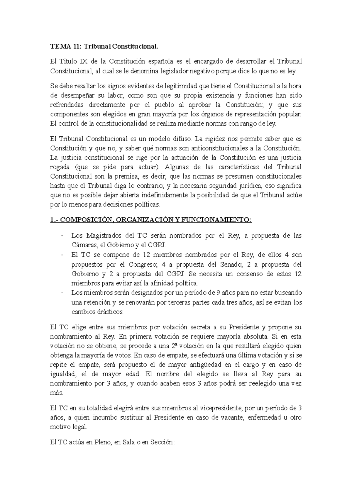 Apuntes, lecciones 11 - Profesor Fernando Rios Rull - TEMA 11: Tribunal ...