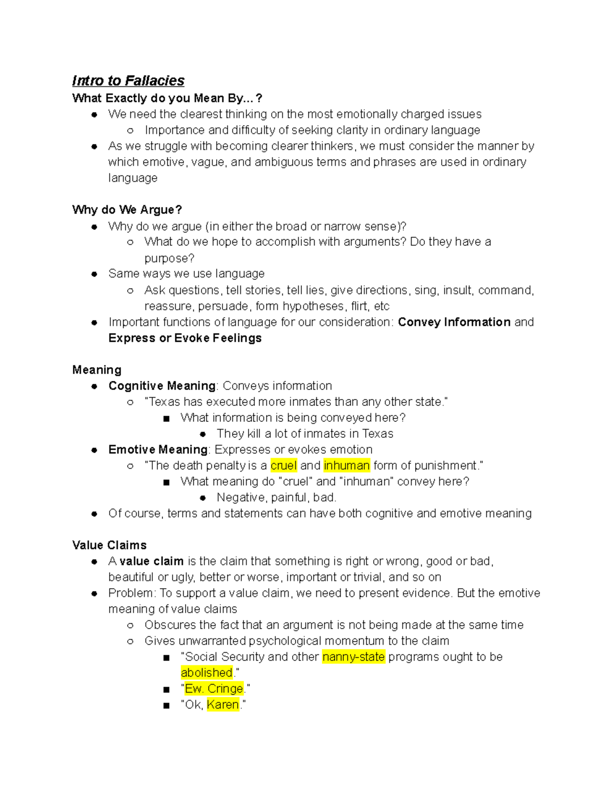 Intro to Fallacies - Shoutout to one of my favorite professors, Dr ...