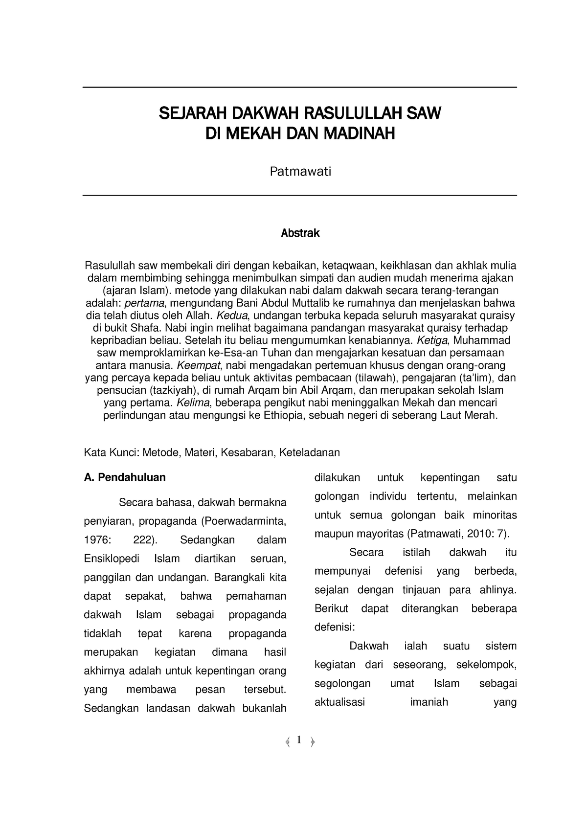 75 269 1 PB - Aaaaaaaaaaaaaaa - SEJARAH DAKWAH RASULULLAH SAW DI MEKAH ...