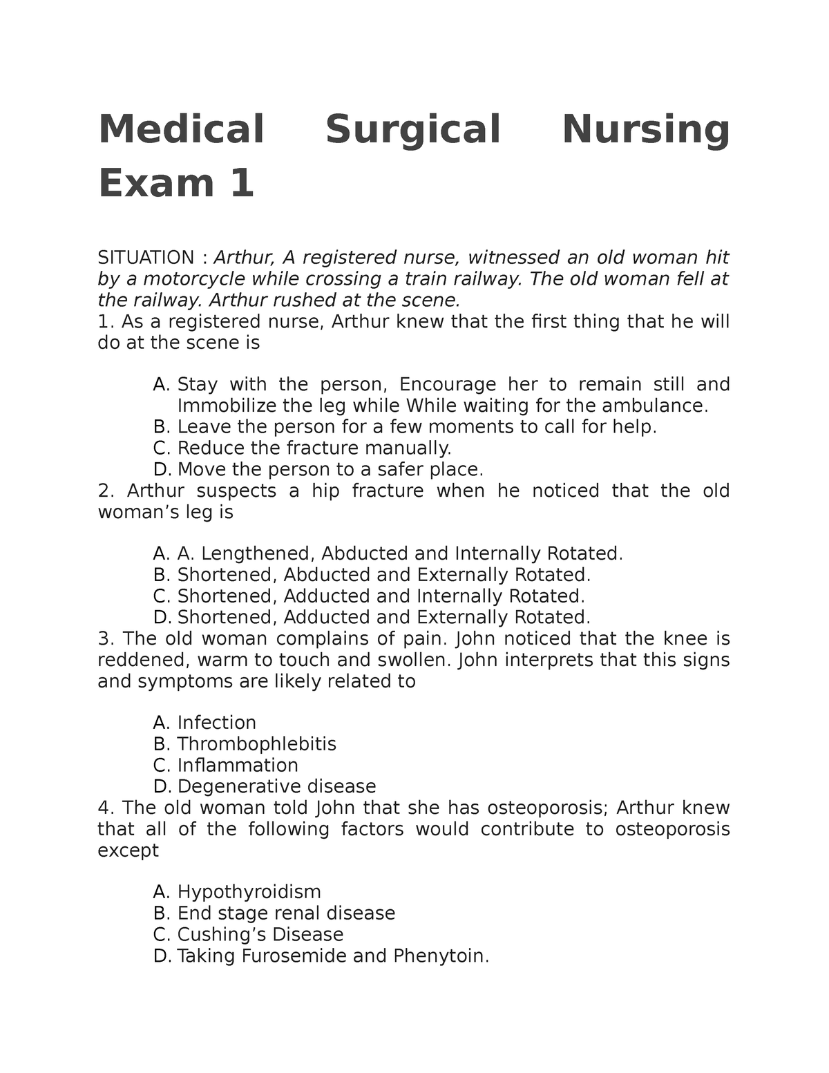 case study format in medical surgical nursing