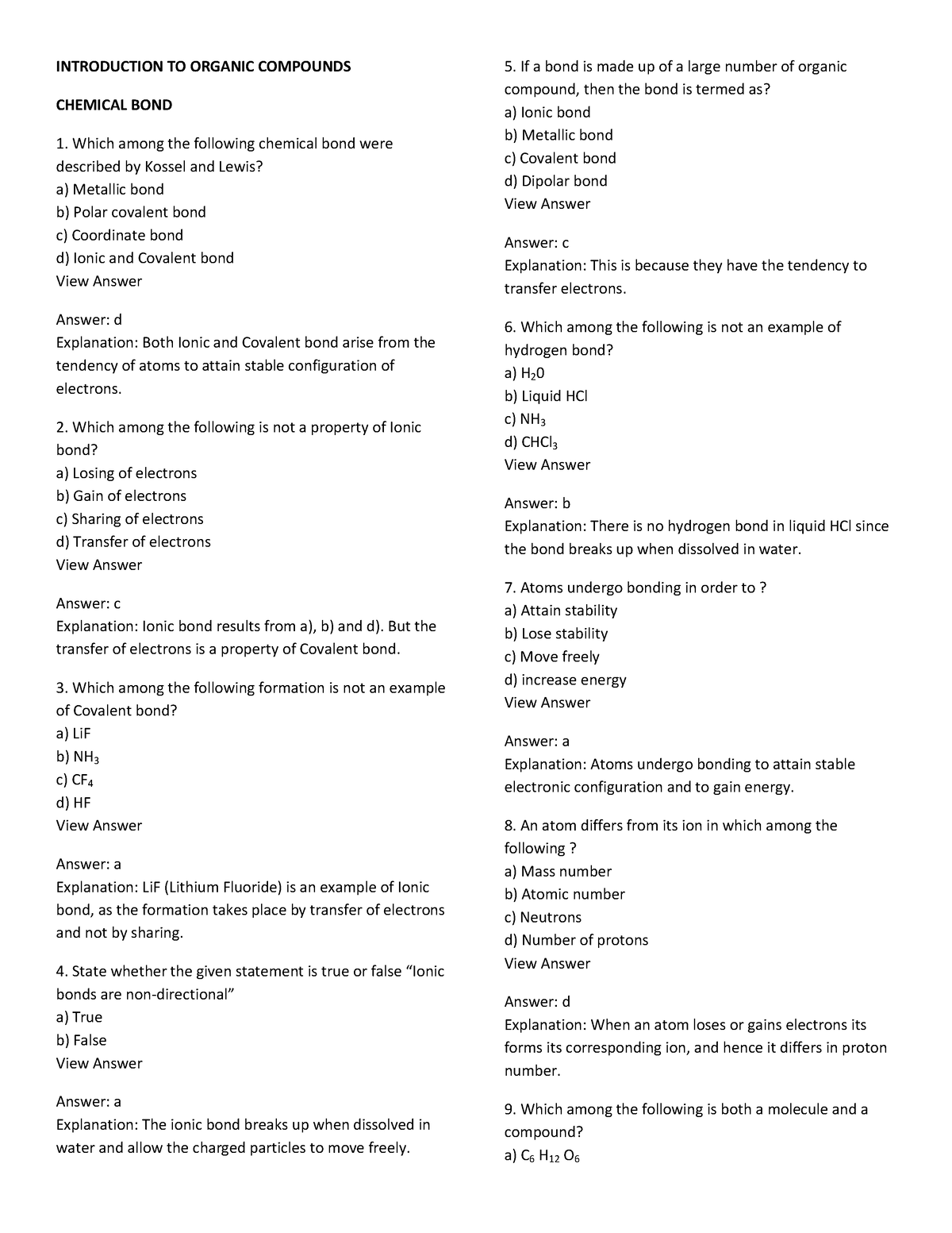 Chemical Technician Reviewer - INTRODUCTION TO ORGANIC COMPOUNDS ...