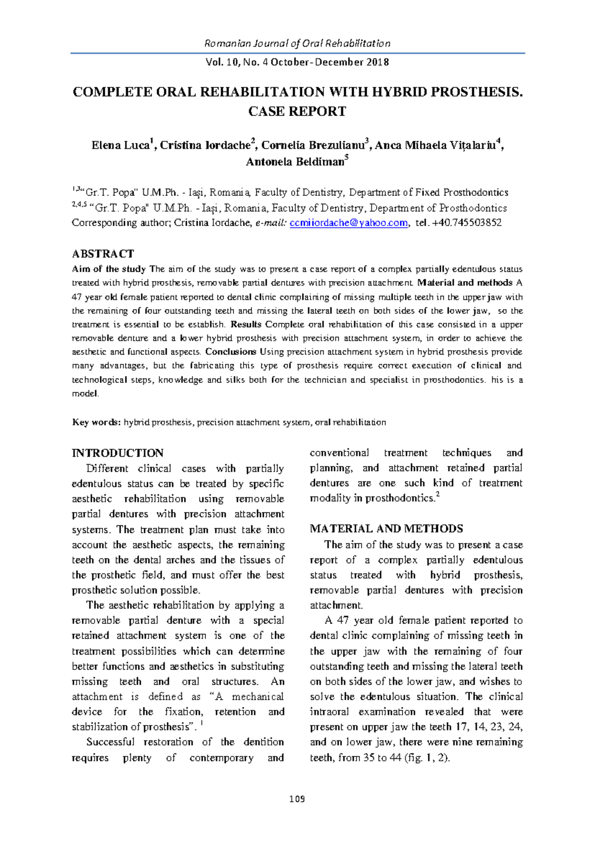 Articulo 6 Edentulism Complete ORAL Rehabilitacion - Vol. 10, No. 4 ...