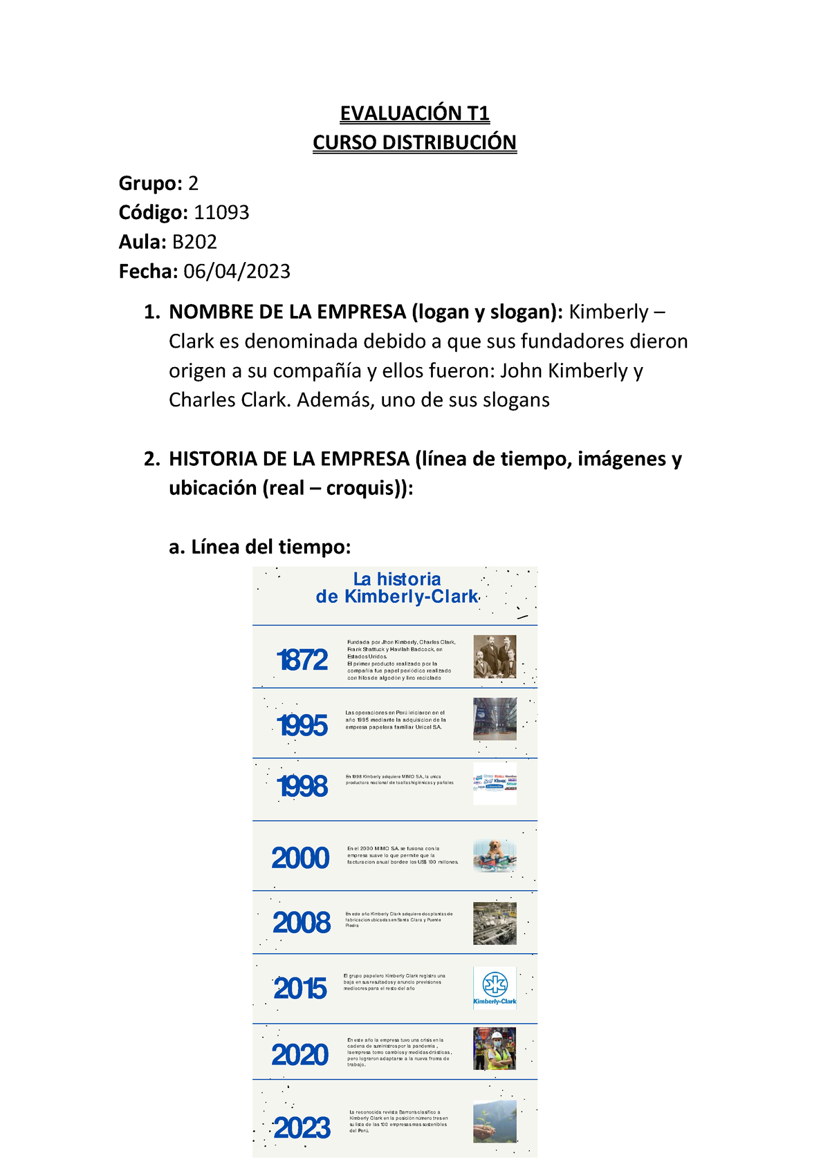 EvaluacióN T1 Distribucion - EVALUACI”N T CURSO DISTRIBUCI”N Grupo: 2 ...