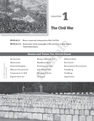 Week 1- 5 Civil War Lecture Notes - Civil War & Reconstruction 1828-  01: 512: 303 The Coming of - Studocu