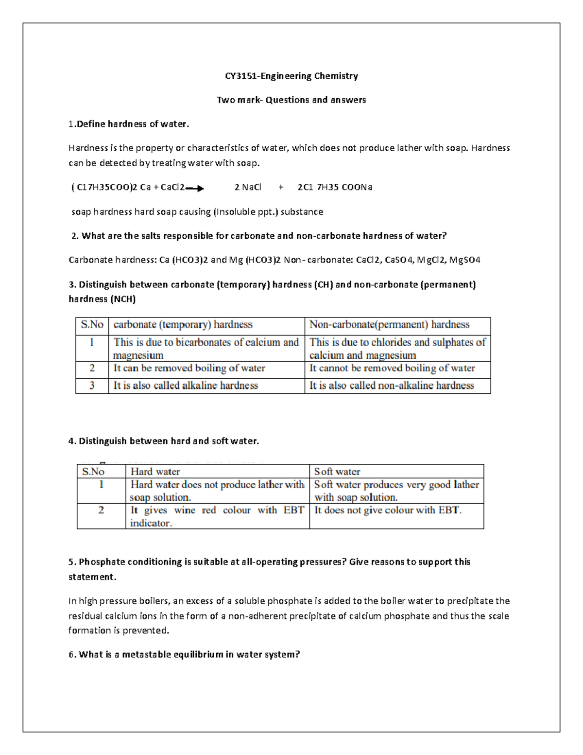 CY3151-two Mark - All The Best - CY3151-Engineering Chemistry Two Mark ...