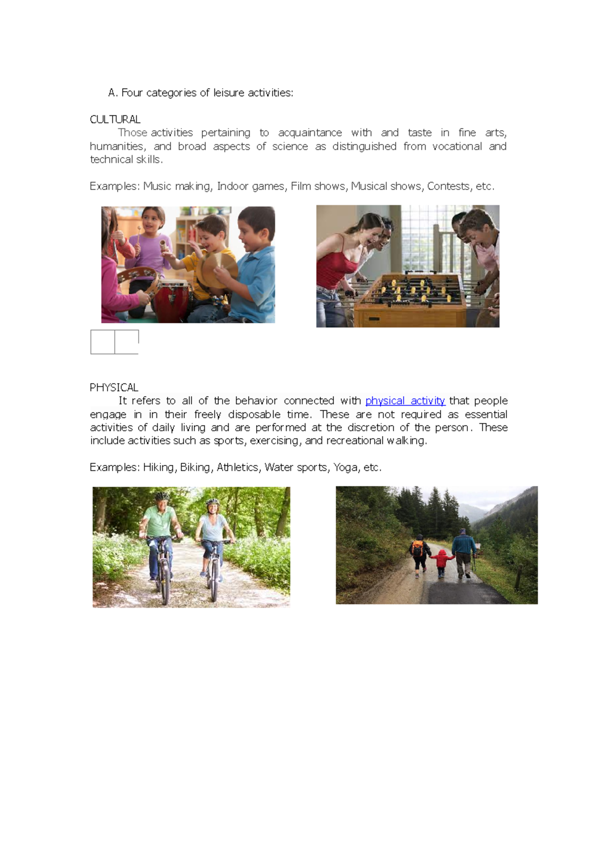 Recreation and Leisure Management physical education WMSU Studocu