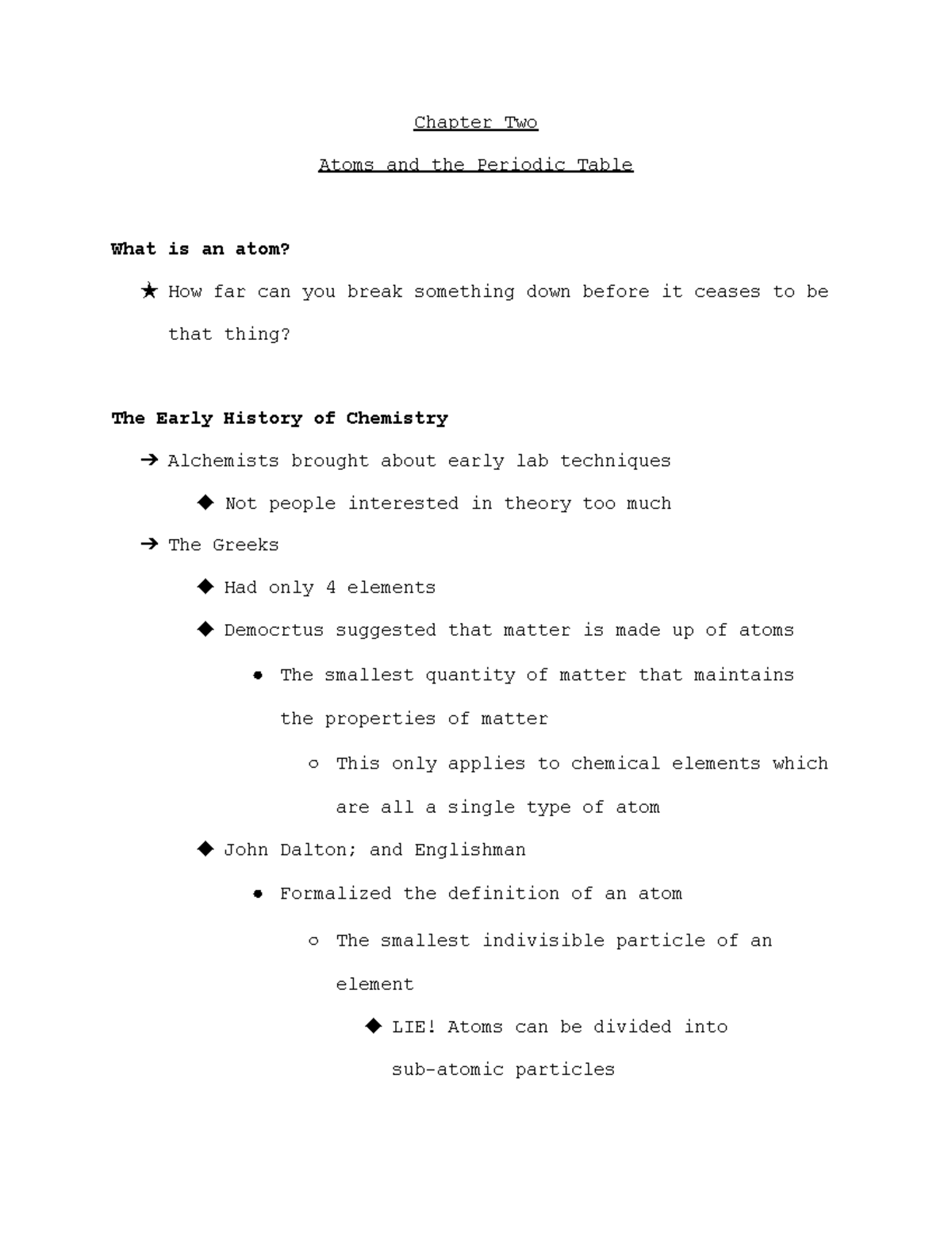 Chapter 2 Chem - Moldenh. - Chapter Two Atoms and the Periodic Table ...