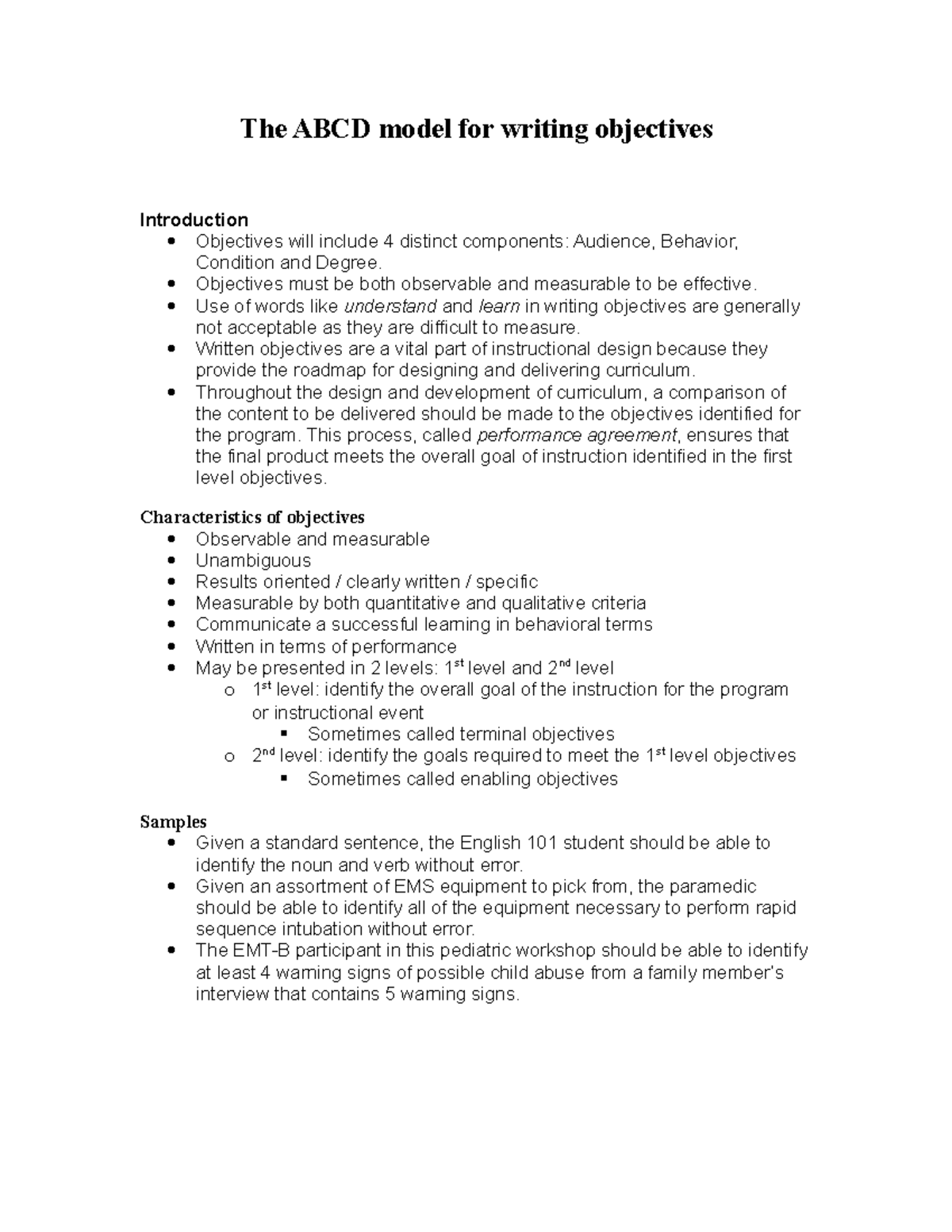 abcdmodel-handout-the-abcd-model-for-writing-objectives