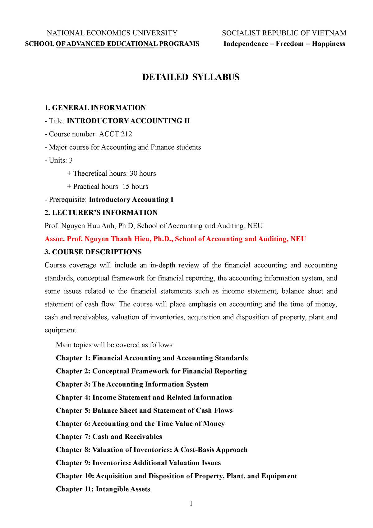 ACCT212 Detailed Syllabus (31 - NATIONAL ECONOMICS UNIVERSITY SCHOOL OF ...