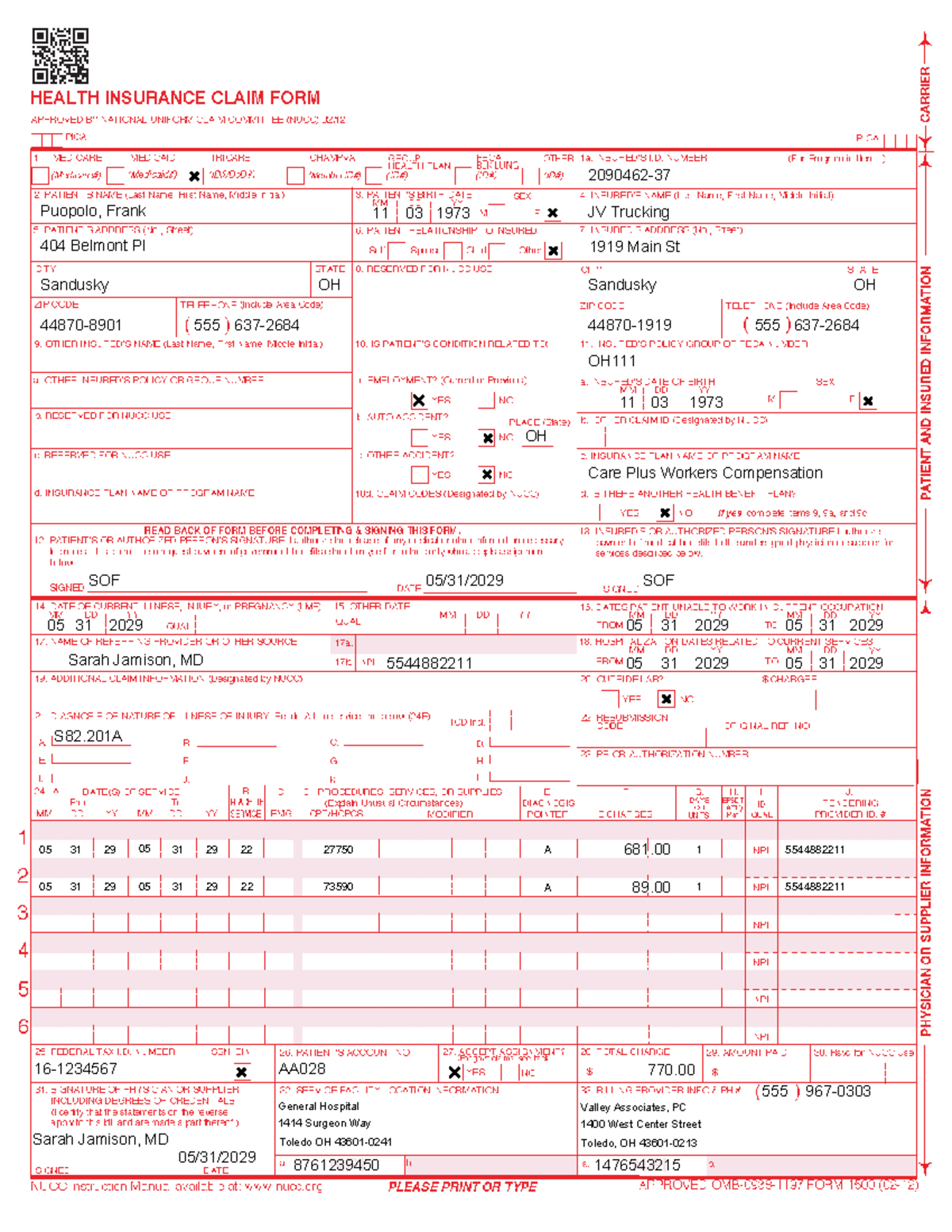 Case 12.1 Frank Puopolo - BECAUSE THIS FORM IS USED BY VARIOUS ...