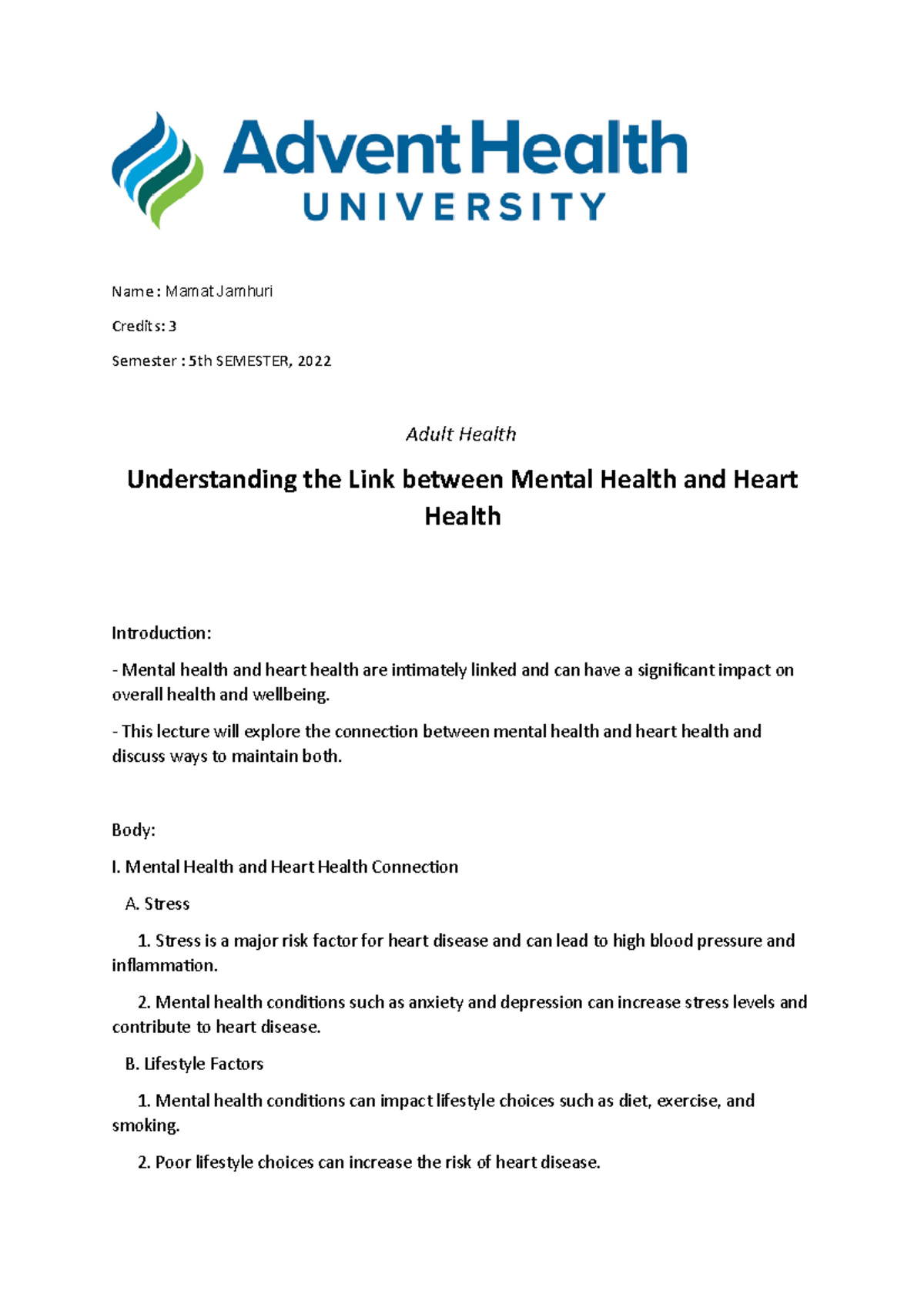 Understanding the Link between Mental Health and Heart Health - Name ...