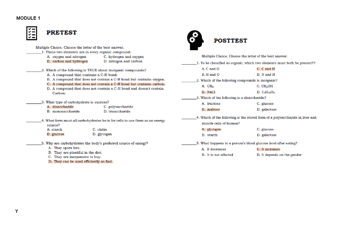 GENBIO Pretest Posttest 2ND Quarter Filipino Sa Piling Larang Y Studocu