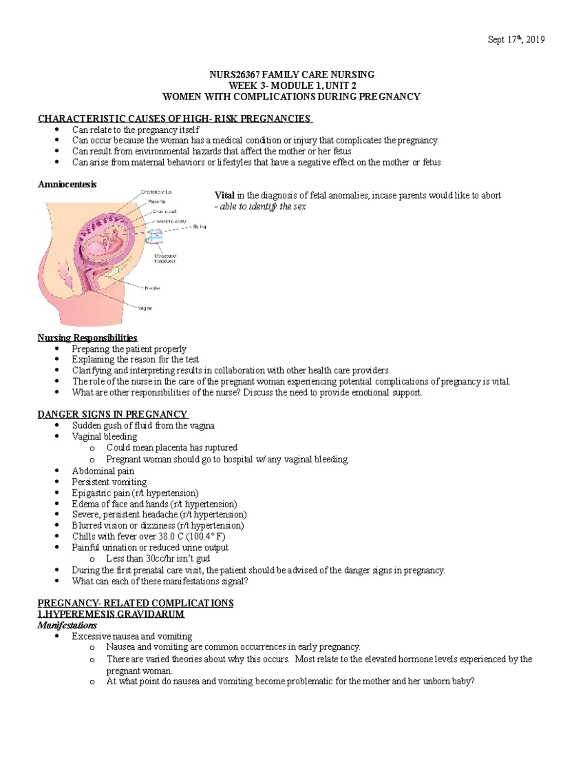 NURS26367- WEEK 3 - Lecture Notes 3 - NURS26367 FAMILY CARE NURSING ...