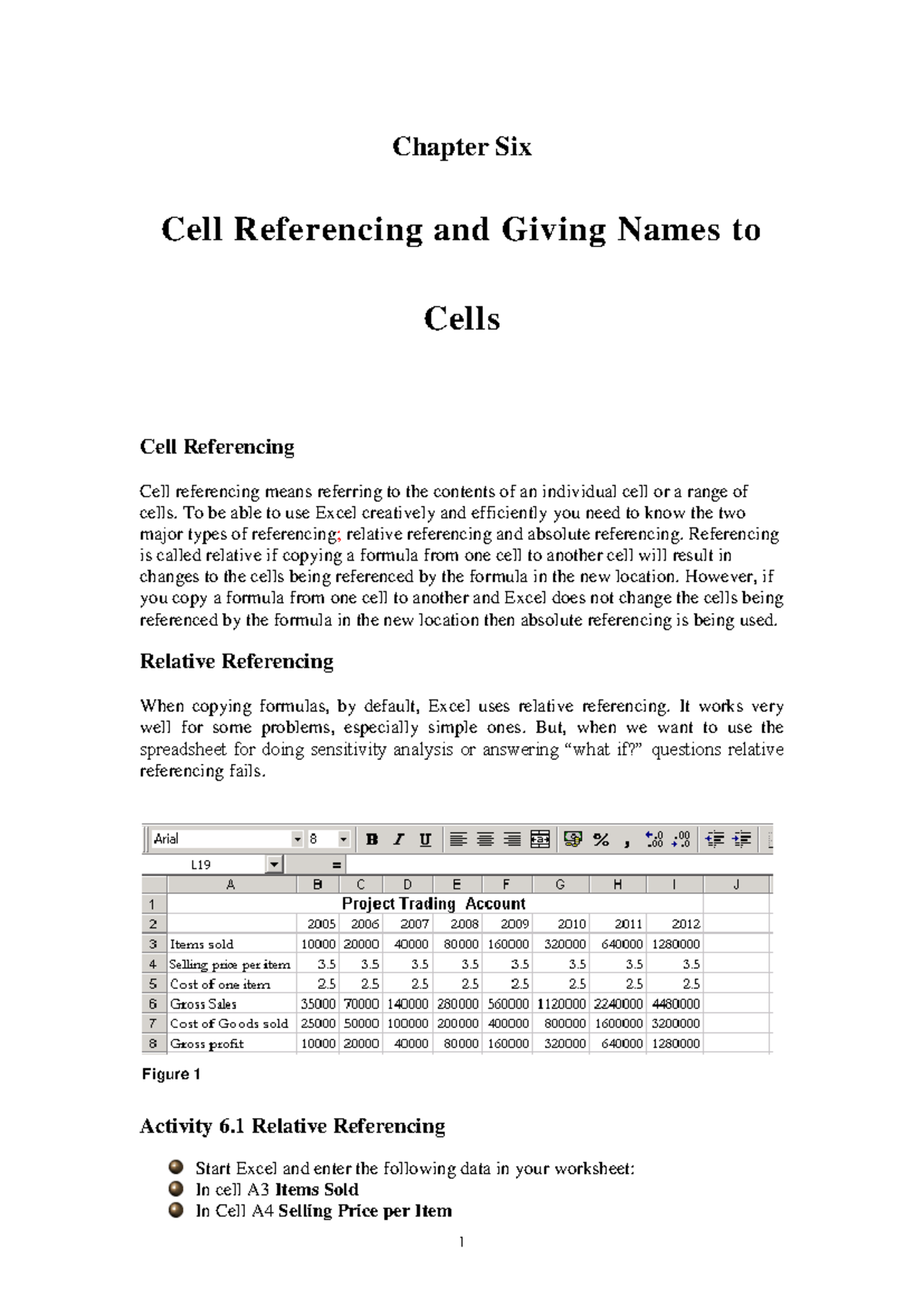 Chapter 6 - Cell Referencing and Giving Names to Cells - Chapter Six ...