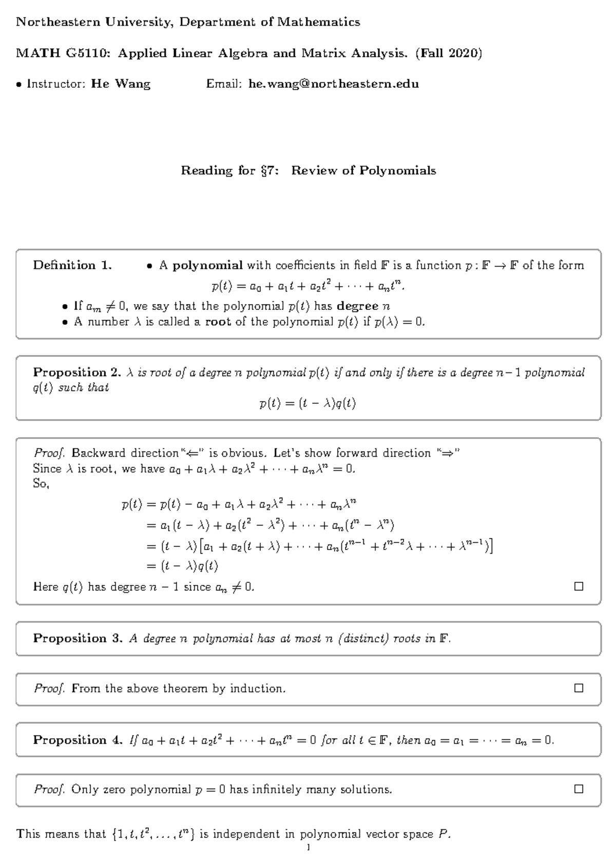 Sec7reading Professor He Wang Northeastern University, Department