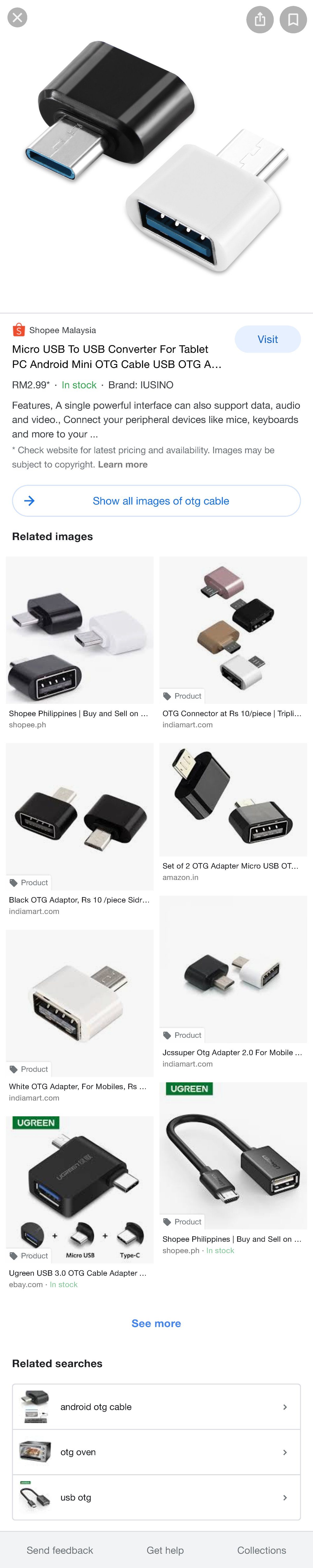 Otg cable Google Search All Images Shopping Videos News Maps Bo USB