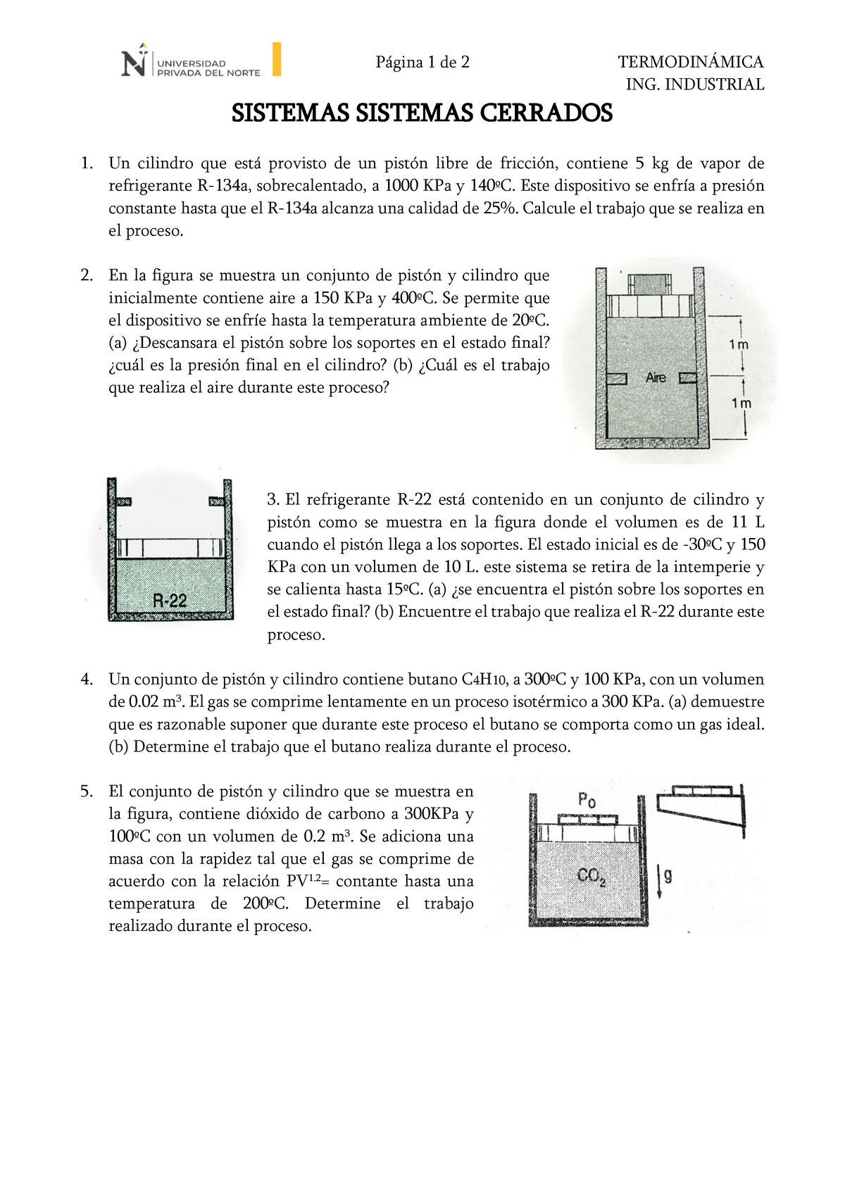 Sistema Cilindro-Pistón Calculando trabajo y presión del aire con