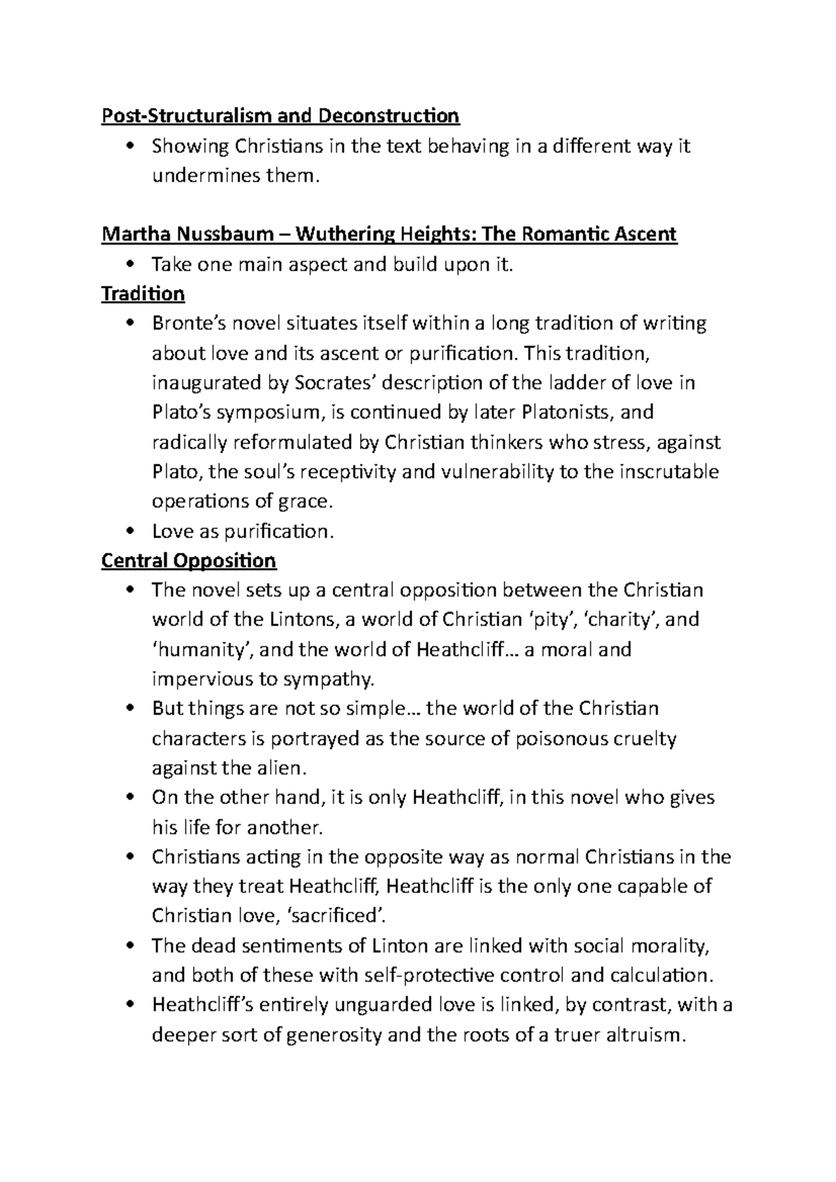 PostStructuralism and Deconstruction in Wuthering Heights Post