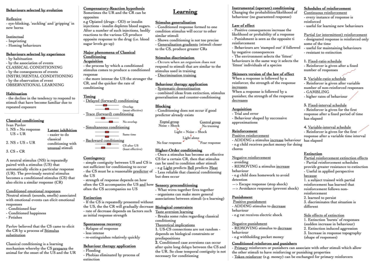 Condensed notes - Brain and Behaviour - Studocu