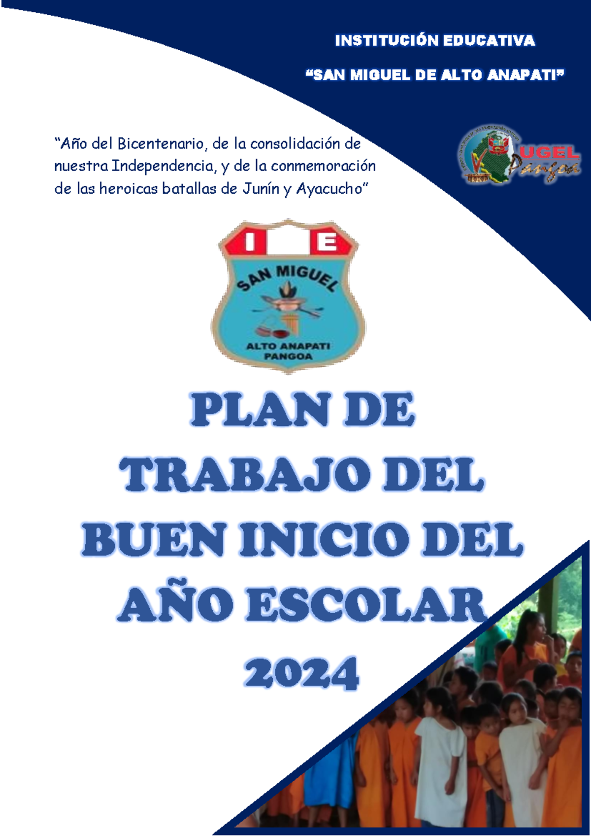 Plan de trabajo del buen inicio del año escolar - PLAN DE TRABAJO DEL ...