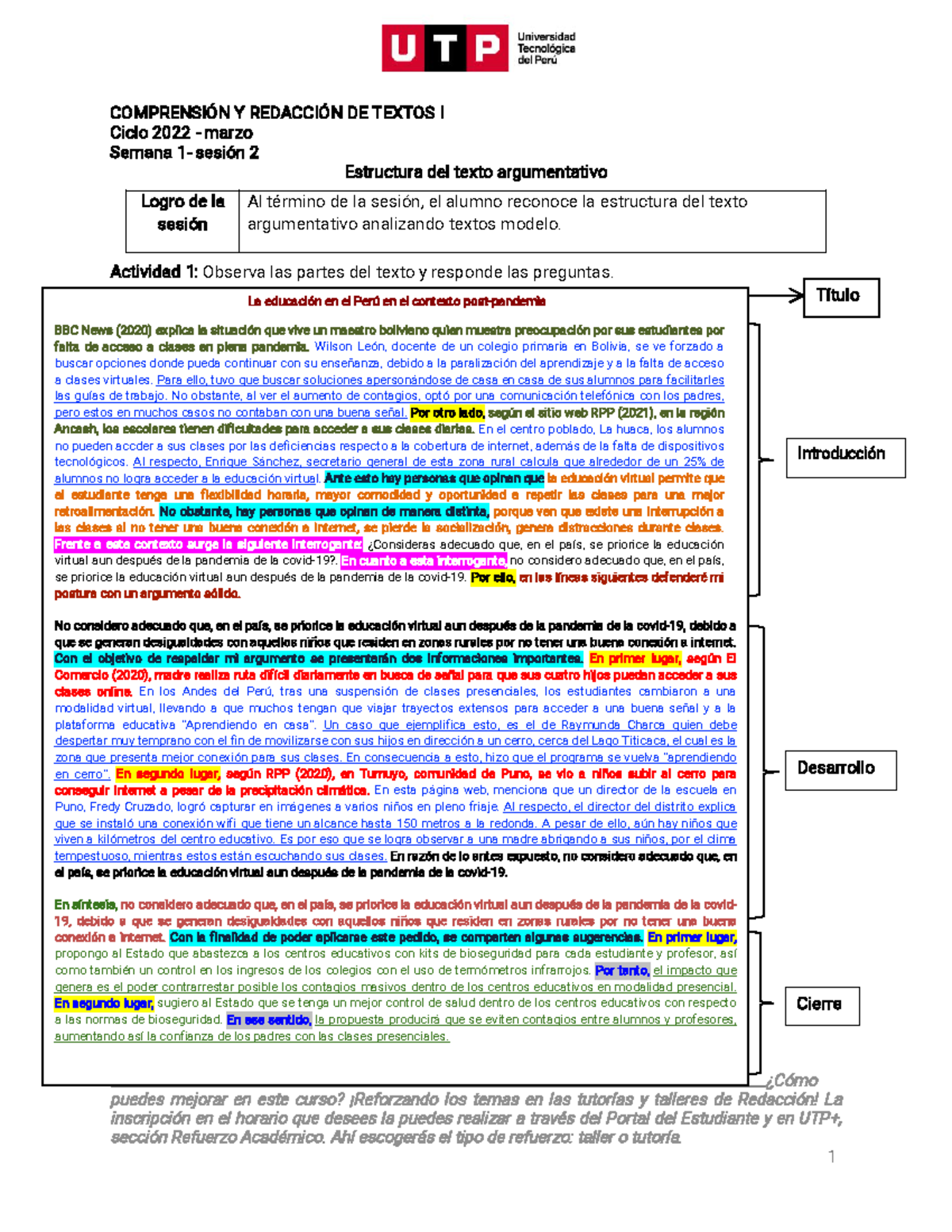 S01 S2 Material Estructura Del Texto Argumentativo 2022 Marzo 729846579 6751