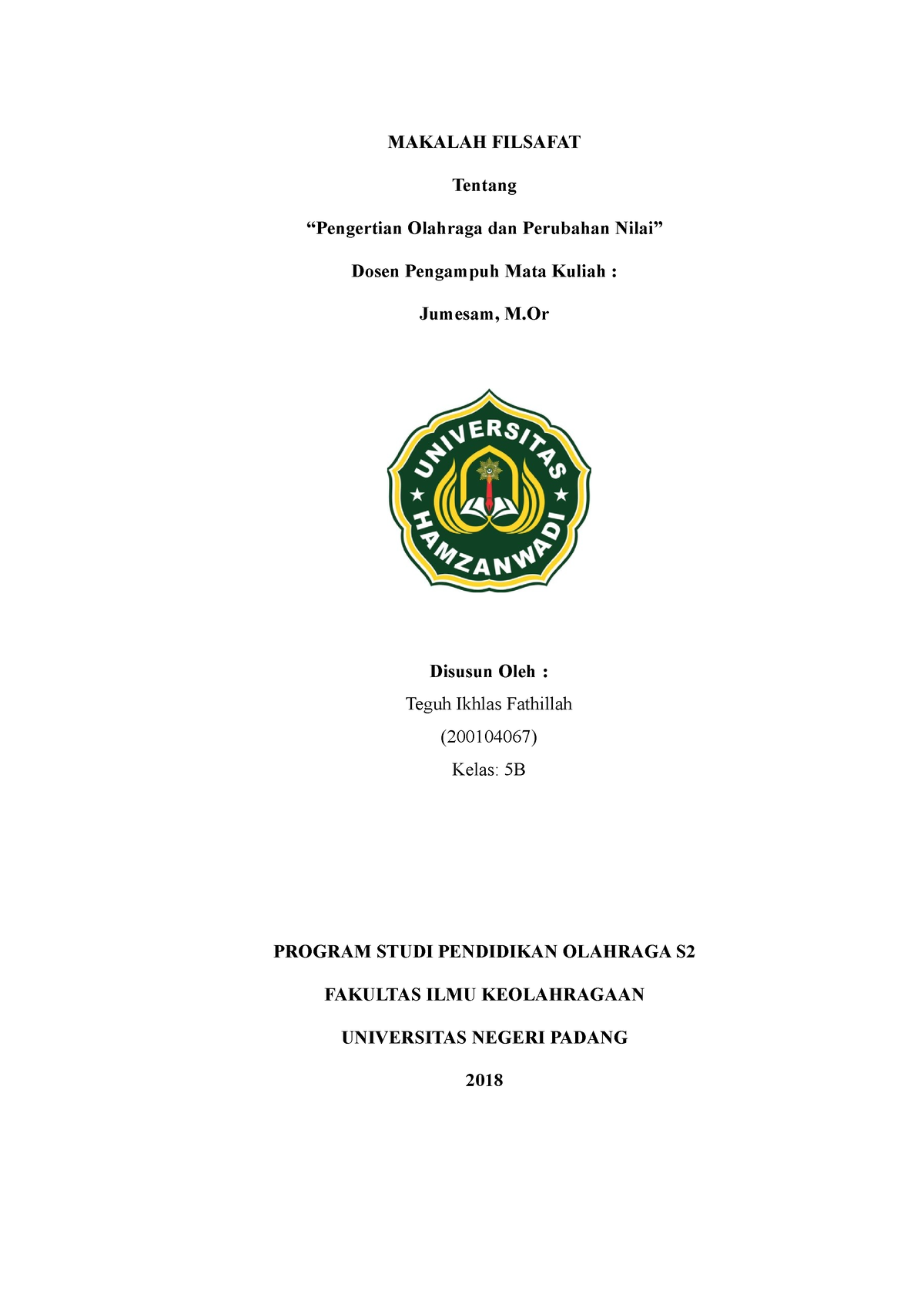 Filsafat Pendidikan Olahraga Pengertian - MAKALAH FILSAFAT Tentang ...